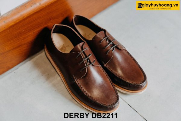 Giày da nam đế bằng màu trắng Derby DB2211 002