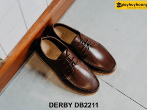 Giày da nam đế bằng màu trắng Derby DB2211 001