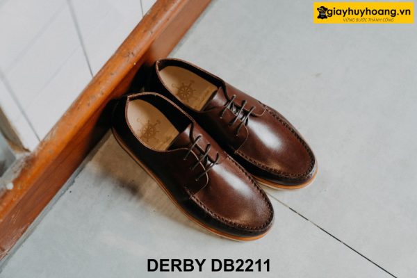 Giày da nam đế bằng màu trắng Derby DB2211 001