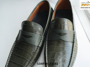 Giày lười nam da cá sấu màu xanh Loafer LF2242 004