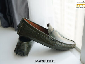 Giày lười nam da cá sấu màu xanh Loafer LF2242 003