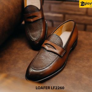 Giày lười nam phối da mũ kỳ đà Loafer LF2260 004