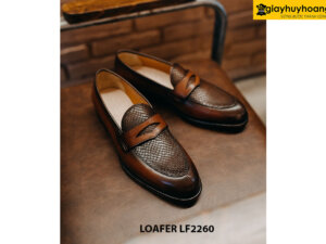 Giày lười nam phối da mũ kỳ đà Loafer LF2260 002