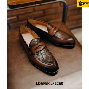 Giày lười nam phối da mũ kỳ đà Loafer LF2260 002