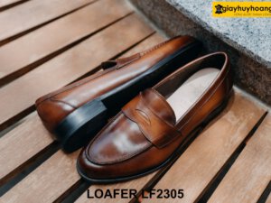 Giày lười nam da bò nhập khẩu Italy Penny Loafer LF2305 001