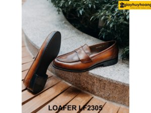 Giày lười nam da bò nhập khẩu Italy Penny Loafer LF2305 003