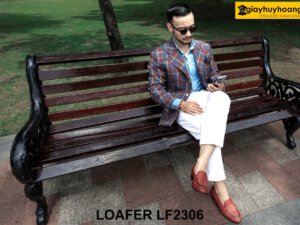 Giày lười nam da bò đan xen thủ công Penny Loafer LF2306 001