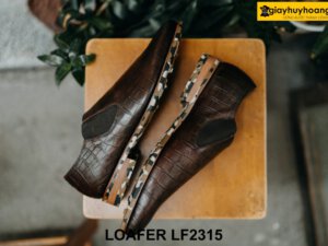 Giày lười nam da bò dập vân cá sấu Loafer LF2315 005