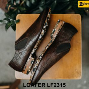 Giày lười nam da bò dập vân cá sấu Loafer LF2315 005