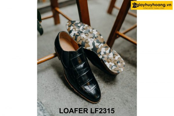 Giày lười nam da bò dập vân cá sấu Loafer LF2315 003