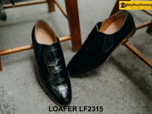 Giày lười nam da bò dập vân cá sấu Loafer LF2315 002