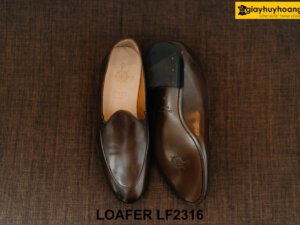 Giày lười nam da trơn màu nâu cà phê Loafer LF2316 003