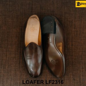 Giày lười nam da trơn màu nâu cà phê Loafer LF2316 003