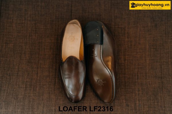 Giày lười nam da trơn màu nâu cà phê Loafer LF2316 003