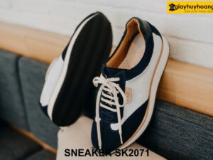 Giày da Sneaker nam da lộn đen trắng SK2071 005