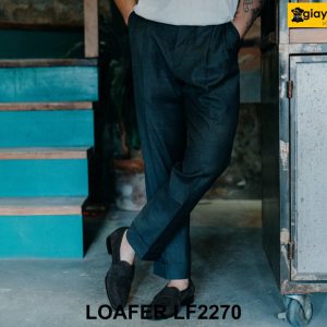 Giày lười nam thời trang da lộn màu nâu Loafer LF2270 004