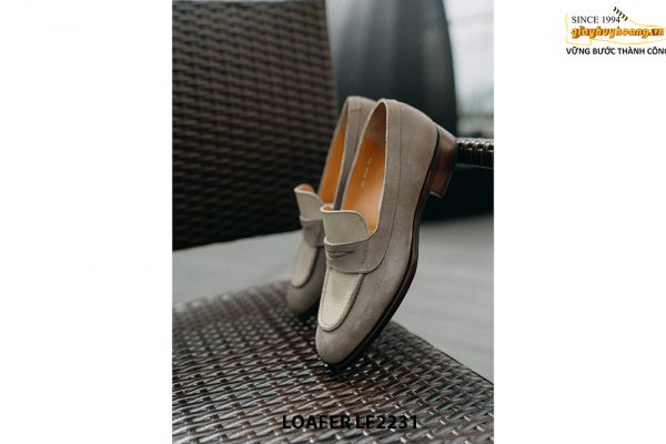 Giày lười nam da lộn màu xám thời trang Loafer LF2231 004