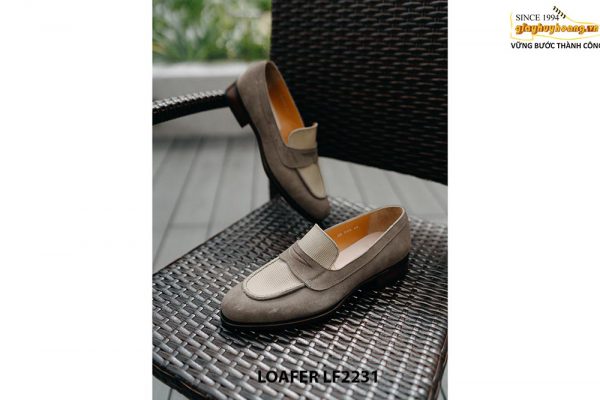Giày lười nam da lộn màu xám thời trang Loafer LF2231 003