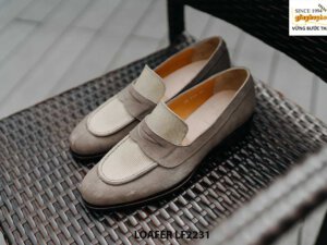 Giày lười nam da lộn màu xám thời trang Loafer LF2231 001