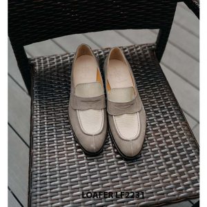 Giày lười nam da lộn màu xám thời trang Loafer LF2231 002