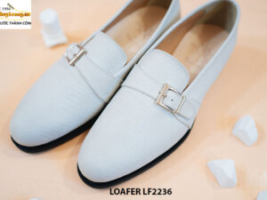 Giày lười nam thủ công màu trắng Loafer LF2236 001