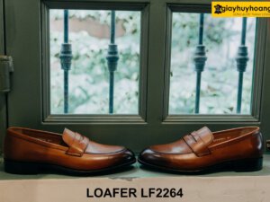 Giày da lười nam màu vàng bò Loafer LF2264 003