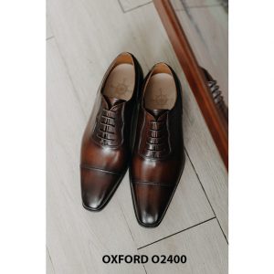 Giày da nam buộc dây mũi dài Oxford O2400 005