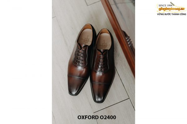 Giày da nam buộc dây mũi dài Oxford O2400 005