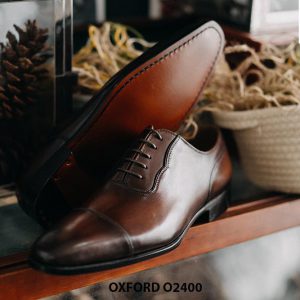 Giày da nam buộc dây mũi dài Oxford O2400 004