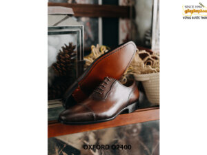 Giày da nam buộc dây mũi dài Oxford O2400 003