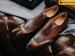 Giày tây nam Wingtips da nhập ý italy Oxford O2496 001