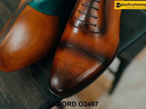 Giày da nam đế da bò dấu chỉ khâu Oxford O2497 004