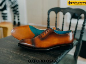 Giày da nam đế da bò dấu chỉ khâu Oxford O2497 003