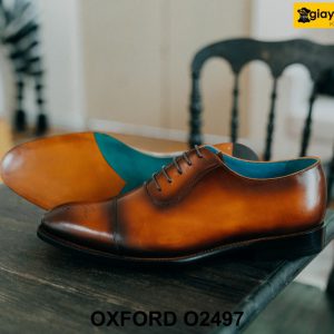 Giày da nam đế da bò dấu chỉ khâu Oxford O2497 003