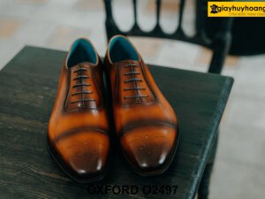 Giày da nam đế da bò dấu chỉ khâu Oxford O2497 001