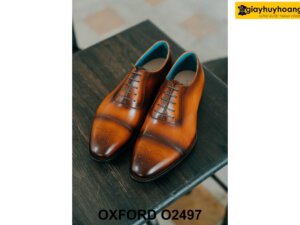 Giày da nam đế da bò dấu chỉ khâu Oxford O2497 002