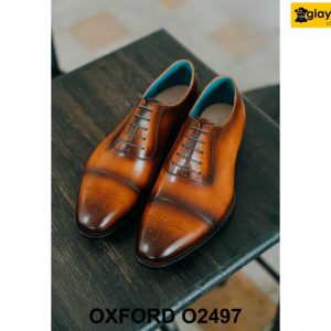 Giày da nam đế da bò dấu chỉ khâu Oxford O2497 002