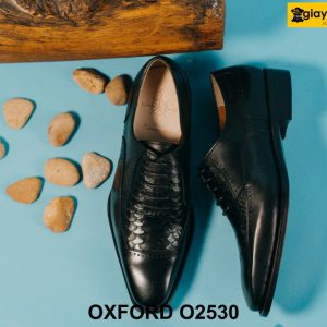 Giày tây nam phối da vân lôi cuốn Oxford O2530 001