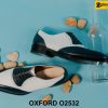 Giày da nam phối da trắng đen thời trang Oxford O2532 001