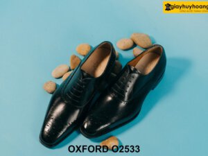 Giày da nam chính hãng đục lỗ Full Brogues Oxford O2533 001