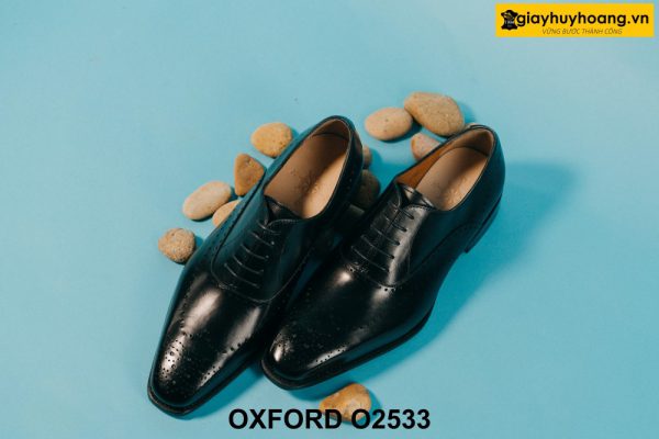 Giày da nam chính hãng đục lỗ Full Brogues Oxford O2533 001