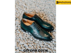 Giày da nam màu xanh lá cây Oxford O2536 005