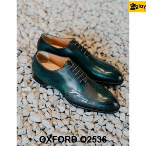 Giày da nam màu xanh lá cây Oxford O2536 005