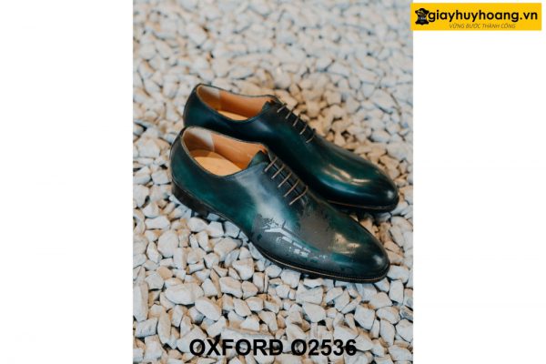 Giày da nam màu xanh lá cây Oxford O2536 005