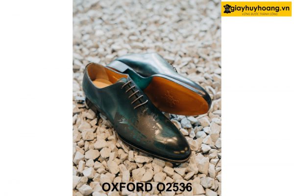 Giày da nam màu xanh lá cây Oxford O2536 004