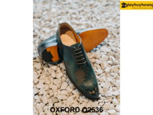Giày da nam màu xanh lá cây Oxford O2536 003