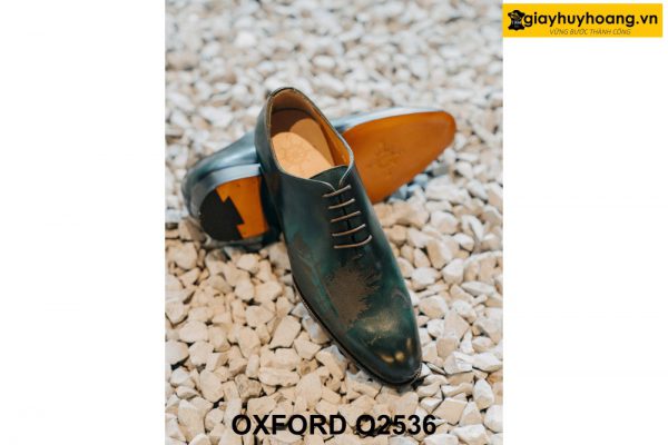 Giày da nam màu xanh lá cây Oxford O2536 003