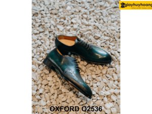 Giày da nam màu xanh lá cây Oxford O2536 002