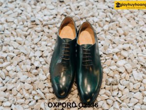 Giày da nam màu xanh lá cây Oxford O2536 001