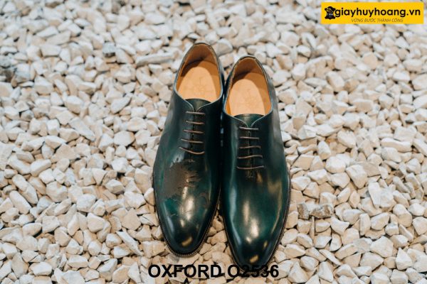 Giày da nam màu xanh lá cây Oxford O2536 001